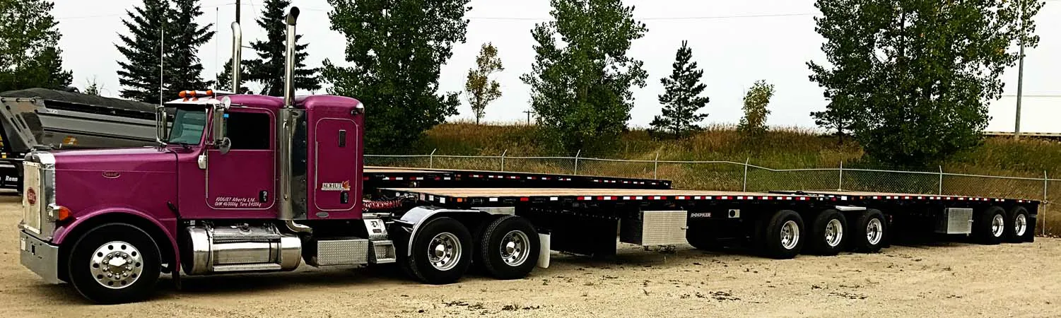 semi truck with flatbed trailer